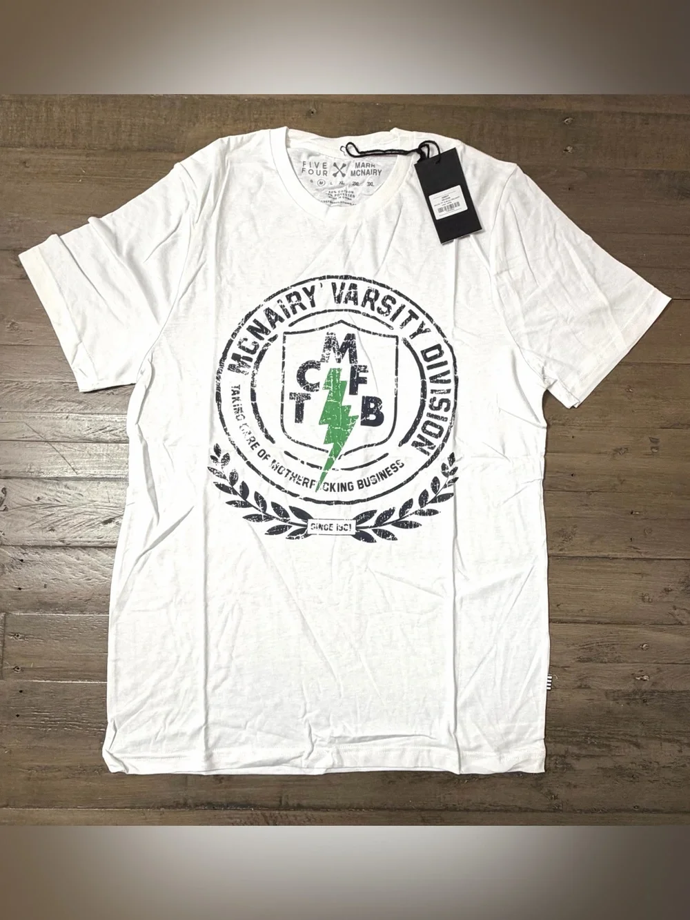 NWT Five Four x Mark McNairy Abbot White Graphic Tee Men’s Medium